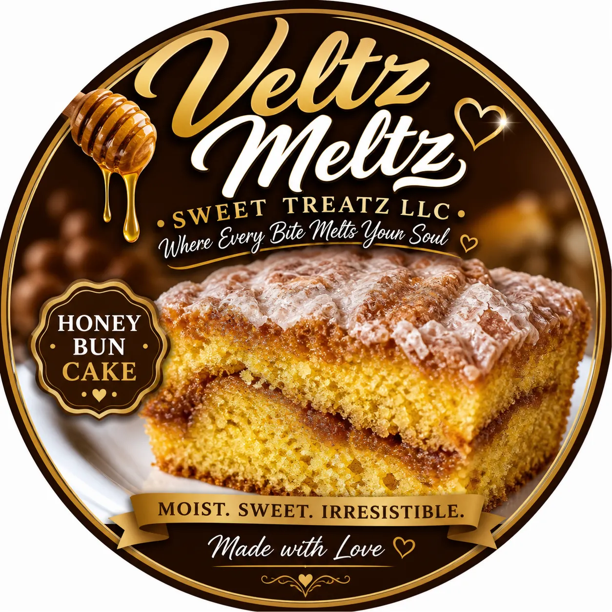 Organic Honey Bun Cake made with natural ingredients